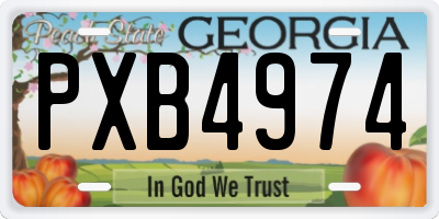 GA license plate PXB4974