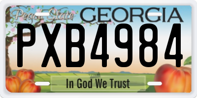 GA license plate PXB4984