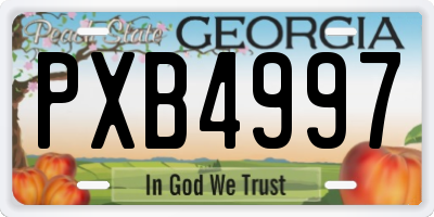 GA license plate PXB4997