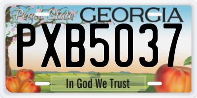 GA license plate PXB5037