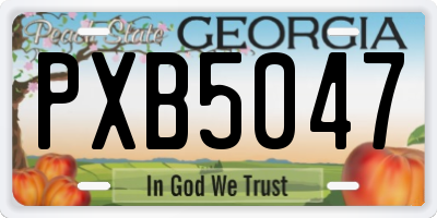 GA license plate PXB5047
