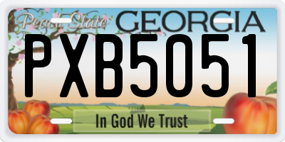GA license plate PXB5051