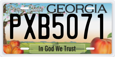 GA license plate PXB5071
