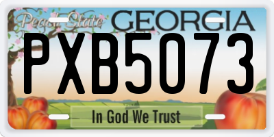 GA license plate PXB5073