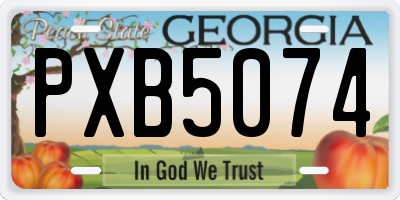 GA license plate PXB5074
