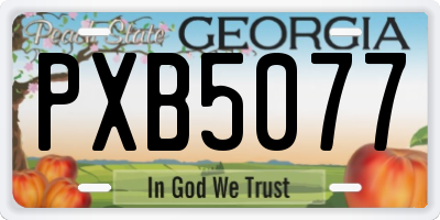 GA license plate PXB5077