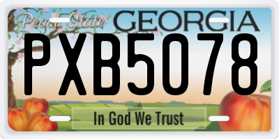 GA license plate PXB5078
