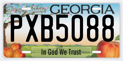 GA license plate PXB5088