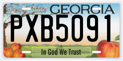 GA license plate PXB5091
