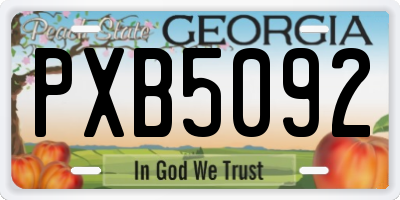 GA license plate PXB5092
