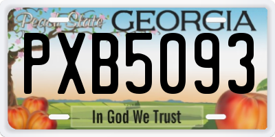 GA license plate PXB5093