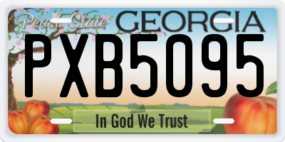 GA license plate PXB5095