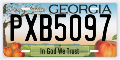 GA license plate PXB5097