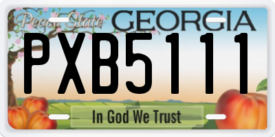 GA license plate PXB5111