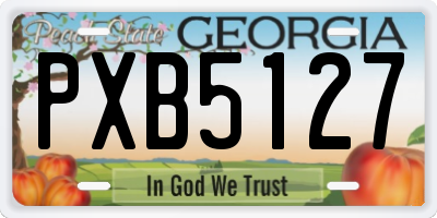 GA license plate PXB5127
