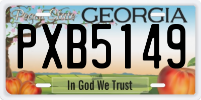 GA license plate PXB5149