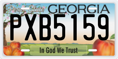GA license plate PXB5159