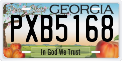 GA license plate PXB5168