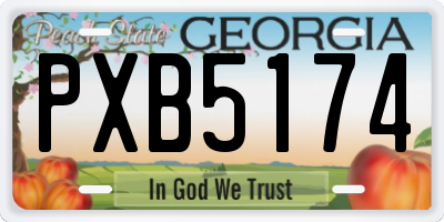 GA license plate PXB5174