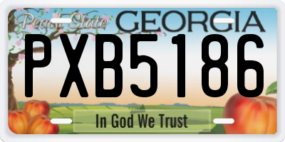 GA license plate PXB5186