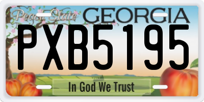GA license plate PXB5195