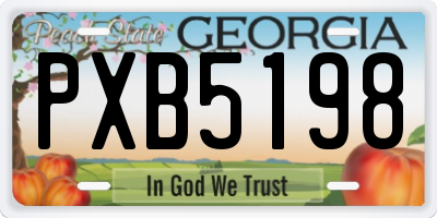 GA license plate PXB5198