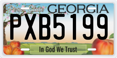GA license plate PXB5199