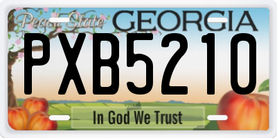GA license plate PXB5210