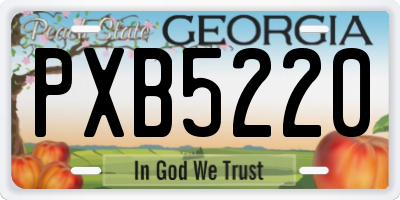 GA license plate PXB5220
