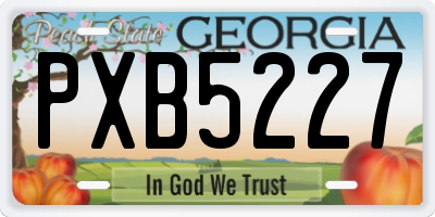 GA license plate PXB5227