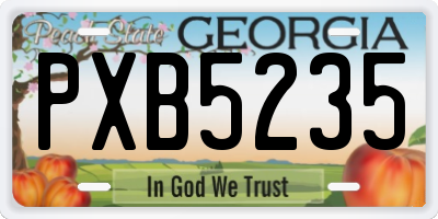 GA license plate PXB5235