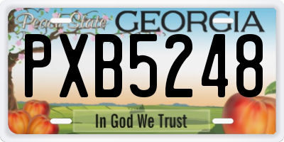 GA license plate PXB5248