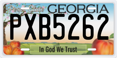 GA license plate PXB5262