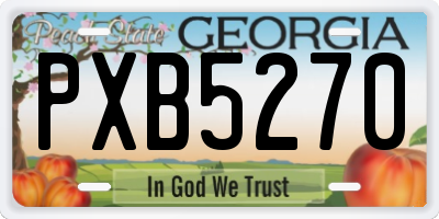 GA license plate PXB5270