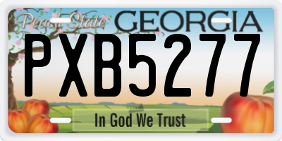 GA license plate PXB5277