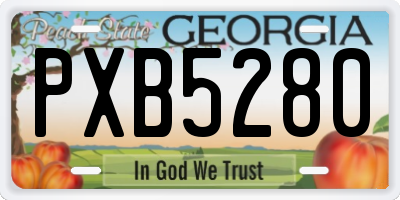 GA license plate PXB5280