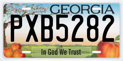 GA license plate PXB5282