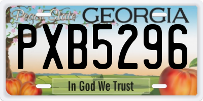 GA license plate PXB5296