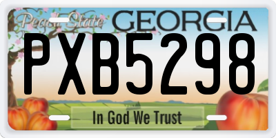 GA license plate PXB5298