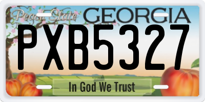 GA license plate PXB5327