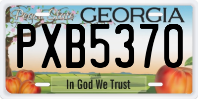 GA license plate PXB5370