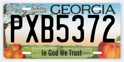 GA license plate PXB5372