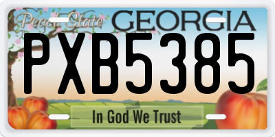 GA license plate PXB5385