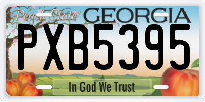 GA license plate PXB5395