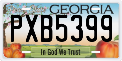 GA license plate PXB5399