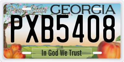 GA license plate PXB5408
