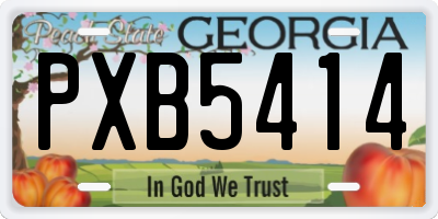 GA license plate PXB5414