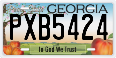 GA license plate PXB5424