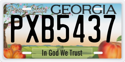 GA license plate PXB5437