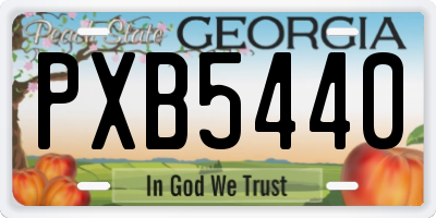 GA license plate PXB5440